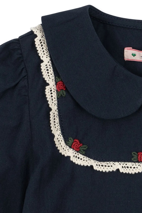 Detská bavlnená košeľa Konges Sløjd EMMY SHIRT GOTS tmavomodrá KS104294.PreSpring