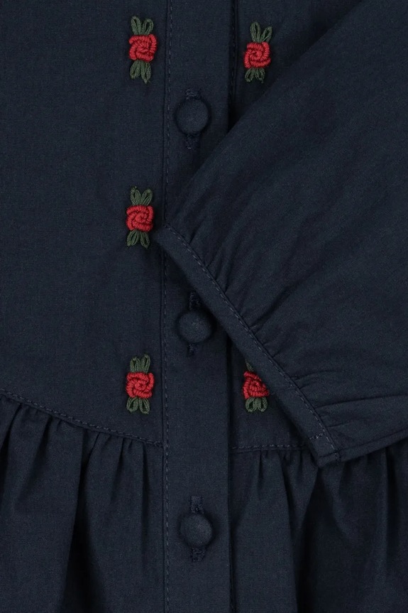 Detská bavlnená košeľa Konges Sløjd EMMY SHIRT GOTS KS104294.PreSpring tmavomodrá