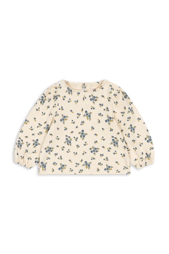 Konges Sløjd gyerek blúz pamutból DREY SLIT BLOUSE GOTS hosszú bézs KS104770.PPY2