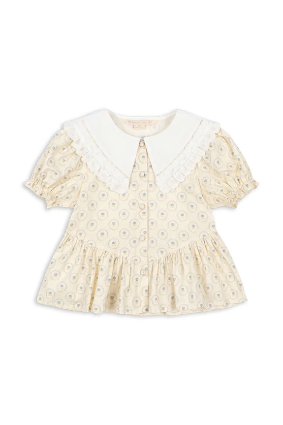 Παιδική βαμβακερή μπλούζα Konges Sløjd COEUR COLLAR SHIRT GOTS KS104746.PPY2 μπεζ SS26
