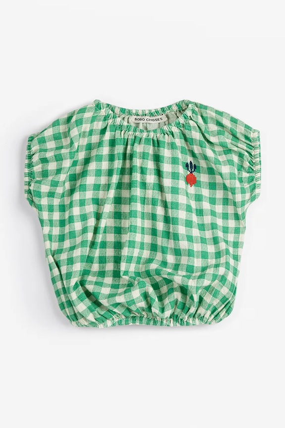 Bobo Choses top din bumbac pentru bebeluși Pixel Sugar Beet cu modele verde 126AB144