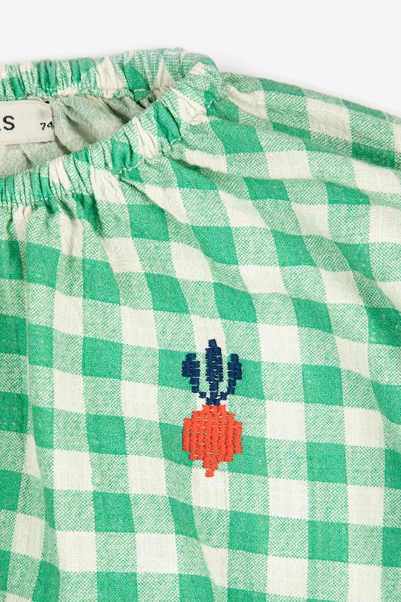 Bobo Choses top din bumbac pentru bebeluși Pixel Sugar Beet 126AB144 verde SS26