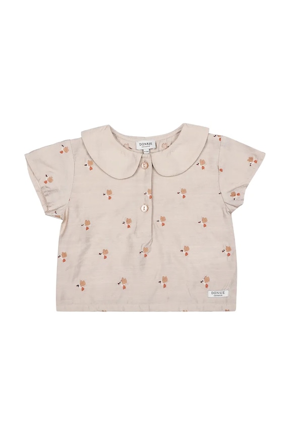 Donsje blúzka detská Nesa Blouse Hummingbirds 4117001 béžová SS26