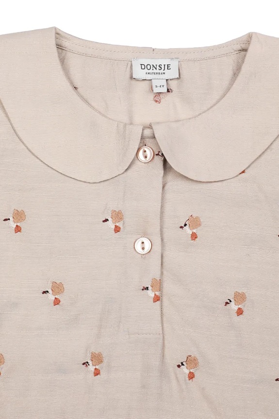 Donsje blúzka detská Nesa Blouse Hummingbirds béžová 4117001
