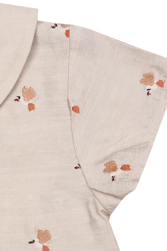 Donsje blúzka detská Nesa Blouse Hummingbirds 4117001 béžová