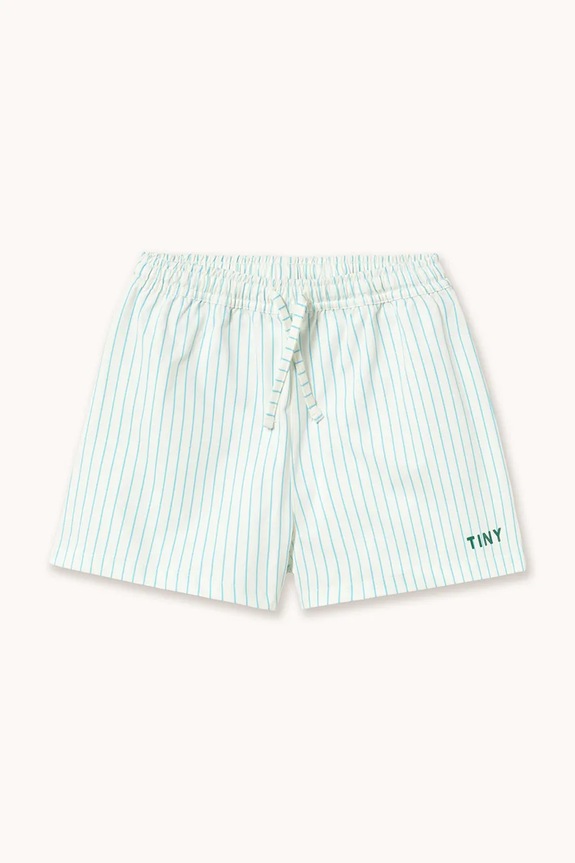 Detské plavkové šortky Tinycottons CYAN FINE STRIPES TRUNKS SS26.450 modrá SS26