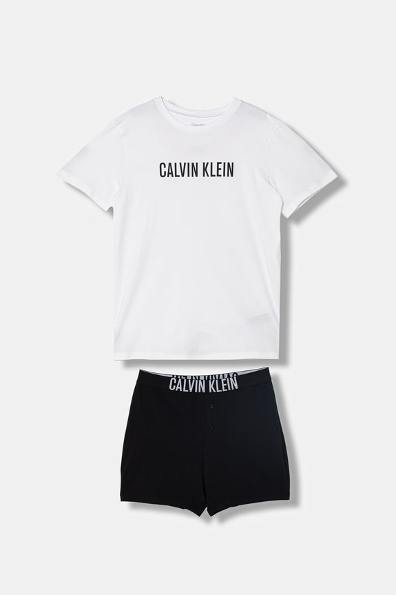Calvin Klein Underwear piżama dwuczęściowa dziecięca bawełniana z elastanem biały B70B700515.PPY2