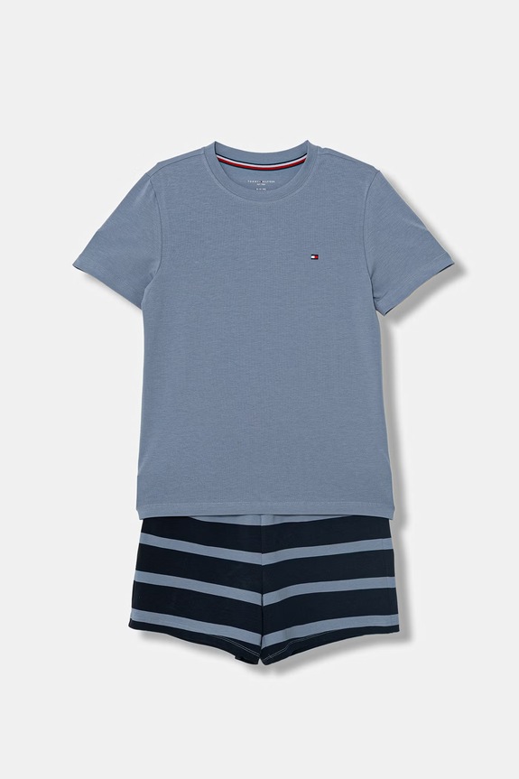 Tommy Hilfiger πουκάμισο πιτζάμας παιδικό βαμβακερό μπλε UB0UB00575.PPY2
