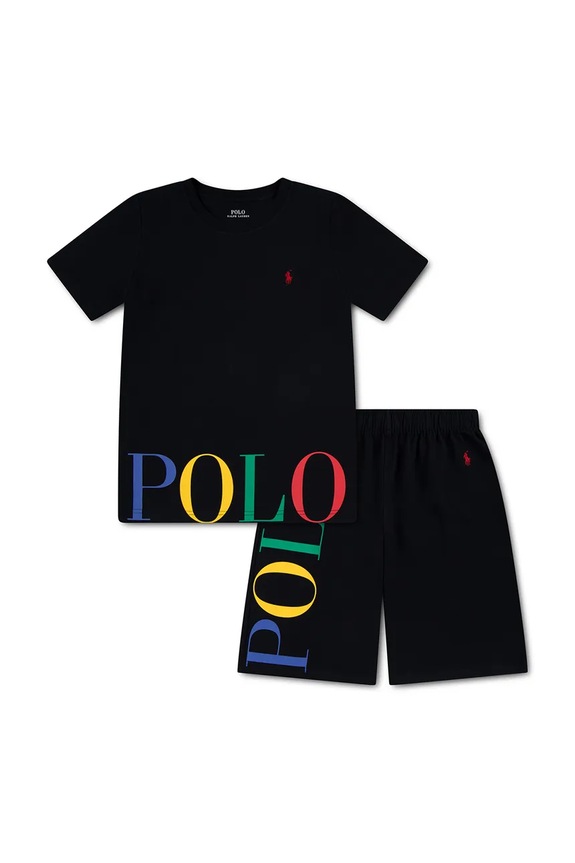Dječja pidžama Polo Ralph Lauren komplet crna 8P0287