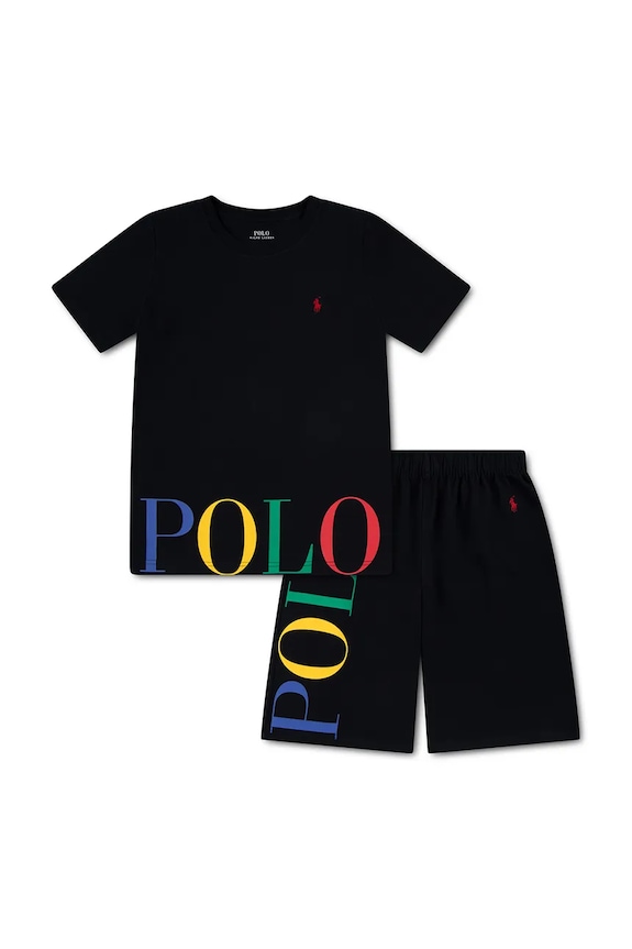 Dječja pidžama Polo Ralph Lauren komplet crna 8P0287