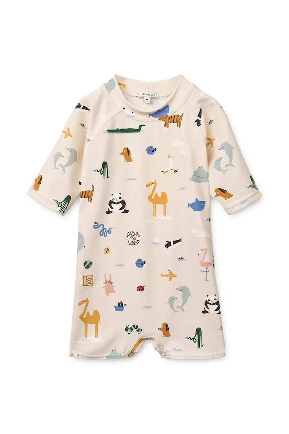 Liewood ολόσωμη παιδική φόρμα παραλίας Thor Baby Swim Jumpsuit LW19672.PPY2 μπεζ SS26