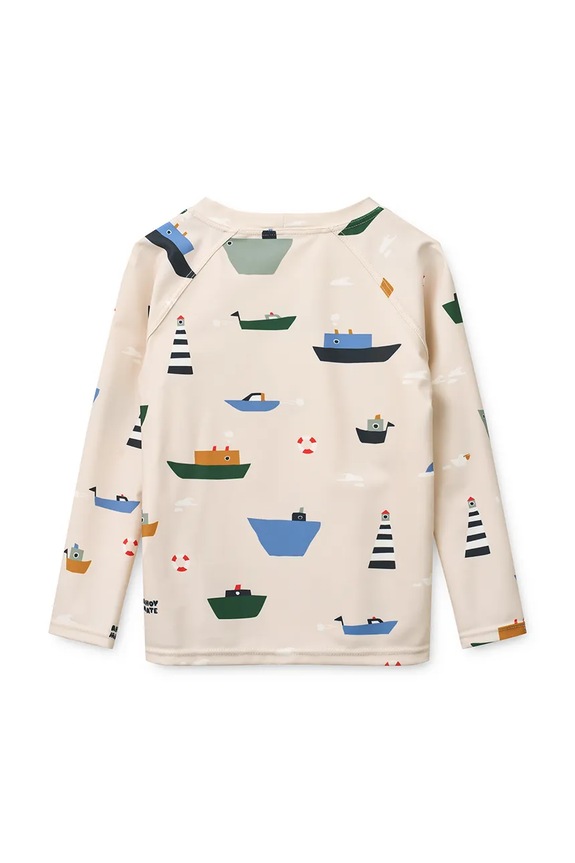 Liewood kopalni zgornji del z dolgimi rokavi otroški Noah Printed Longsleeve Swim Tee LW19977.PPY2 bež SS26