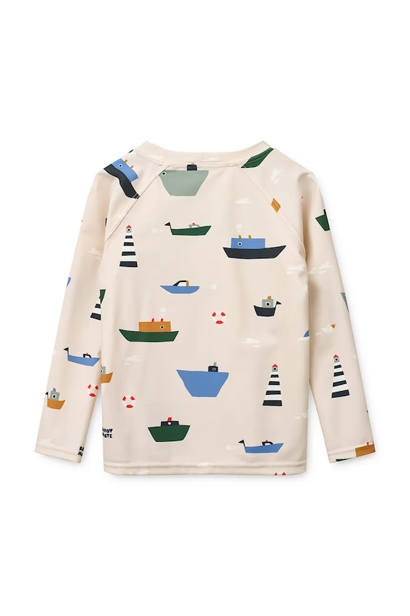 Liewood kopalni zgornji del z dolgimi rokavi otroški Noah Printed Longsleeve Swim Tee LW19977.PPY2 bež SS26