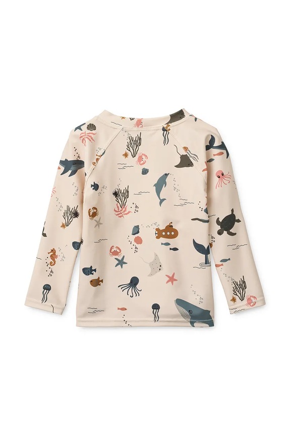 Liewood kopalni zgornji del z dolgimi rokavi otroški Noah Printed Longsleeve Swim Tee LW19977.PPY2 bež SS26