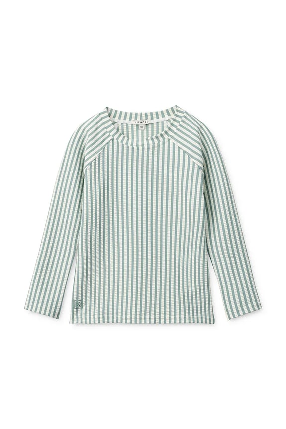 Liewood kopalni zgornji del z dolgimi rokavi otroški Noah Seersucker Longsleeve Swim Tee zelena LW19978.PPY2