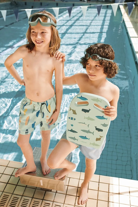Dečki Liewood kopalne kratke hlače otroške Duke Printed Board Shorts LW20068.PPY2 zelena