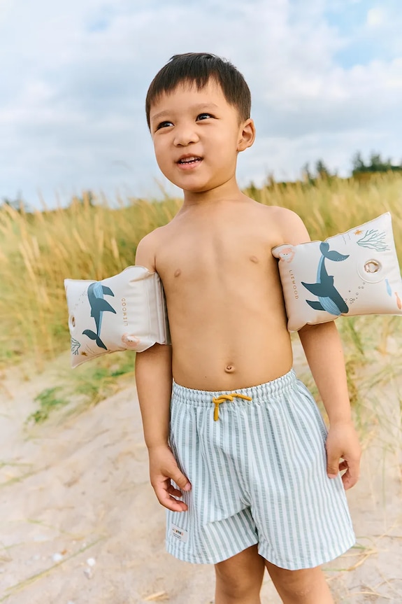 Liewood plavecké šortky detské Duke Stripe Board Shorts zelená LW21436.PPY2