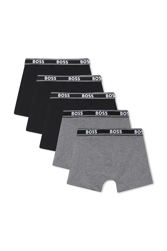 Otroške boksarice BOSS 5-pack J52664.102.150 črna SS26