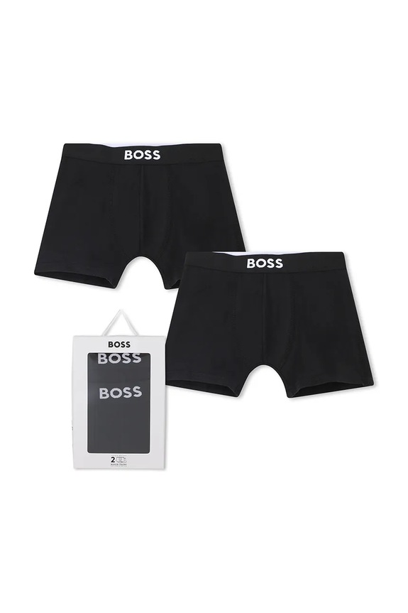 Otroške boksarice BOSS 2-pack Oprijete boksarice črna J52665.102.150