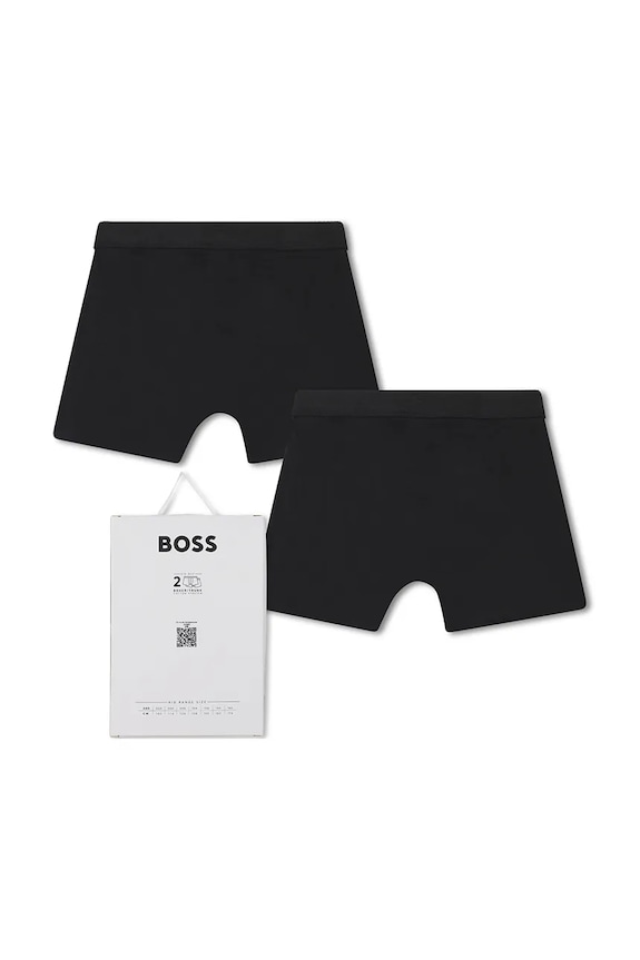 Otroške boksarice BOSS 2-pack J52665.102.150 črna SS26
