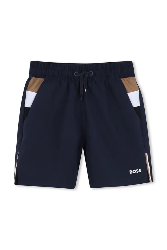 BOSS szorty kąpielowe dziecięce wzorzyste granatowy J52898.162.174