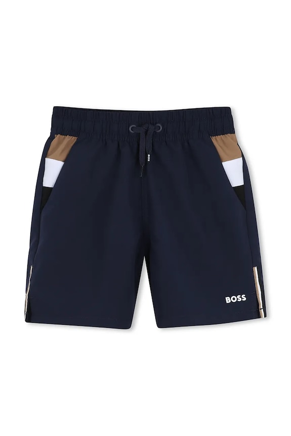 BOSS szorty kąpielowe dziecięce wzorzyste granatowy J52898.162.174