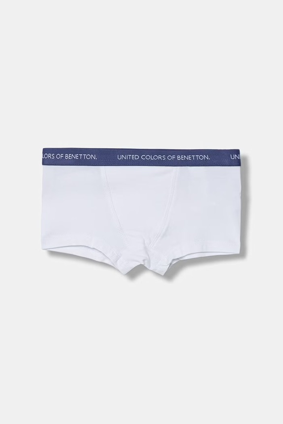 United Colors of Benetton bokserki dziecięce bawełniane z elastanem 2-pack 3NIE0X01O.G.Stagionale biały SS26