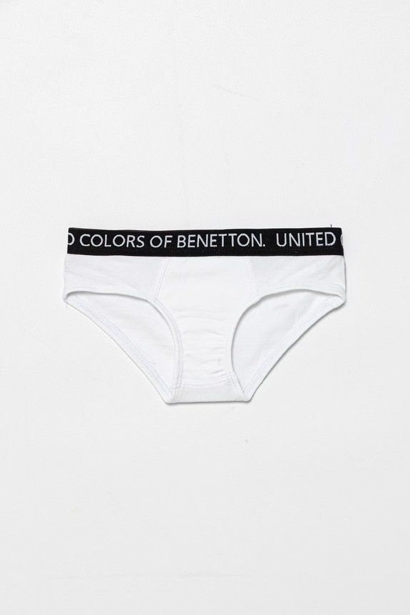 United Colors of Benetton slipy dziecięce bawełniane z elastanem 2-pack 3OP80S484.G.Riproposto biały SS26