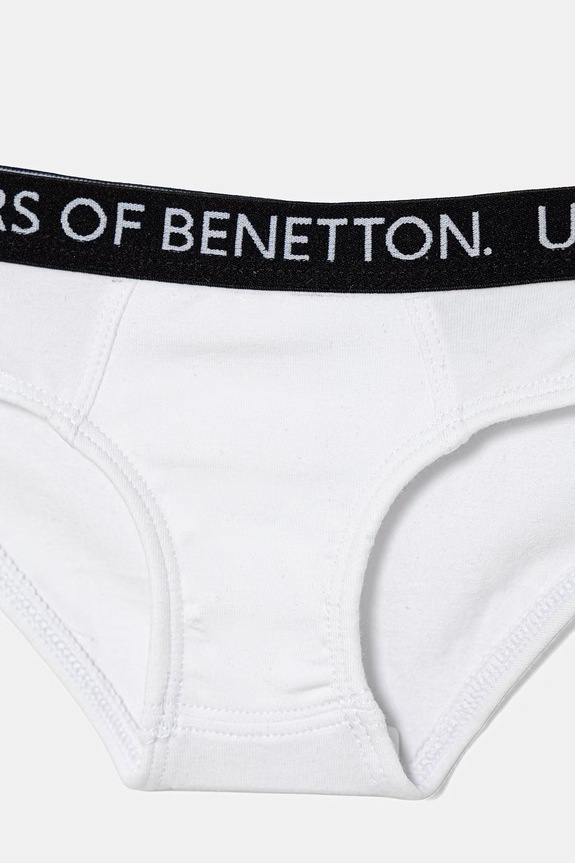 United Colors of Benetton slipy dziecięce bawełniane z elastanem 2-pack biały 3OP80S484.G.Riproposto