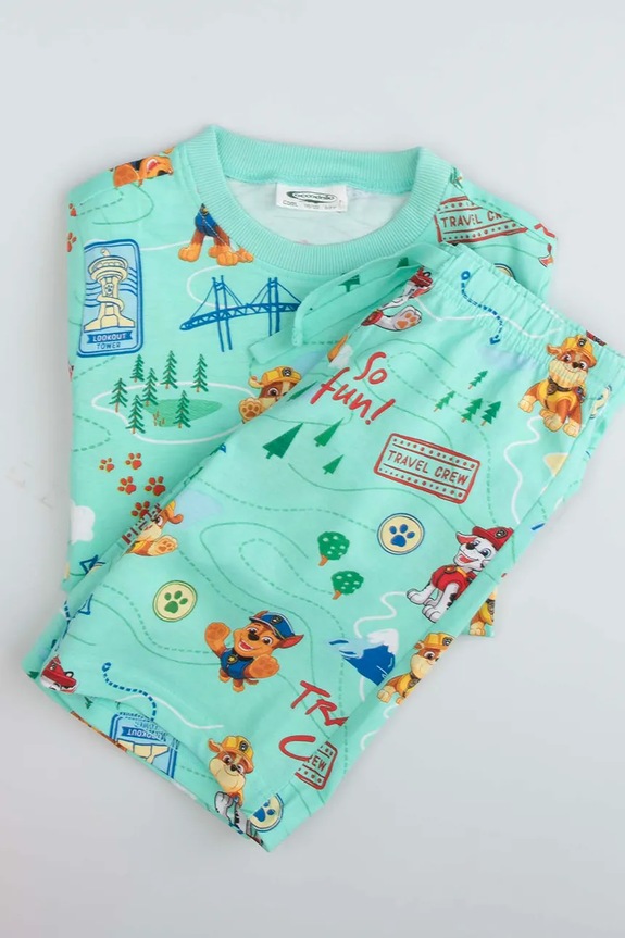 Coccodrillo pijama din două piese pentru copii, din bumbac WC6448201LBD albastru