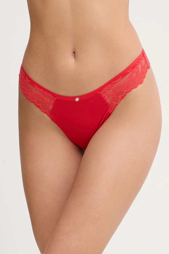 BOSS chiloți g-string pentru femei THONG BLOSSOM uni rosu 50556195