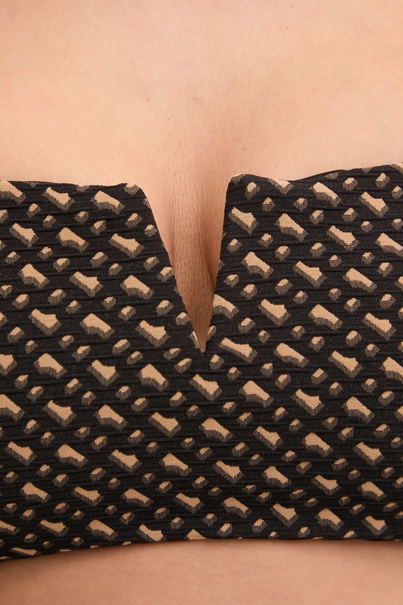 BOSS bikini felső B MONOGRAM BANDEAU fekete 50556651
