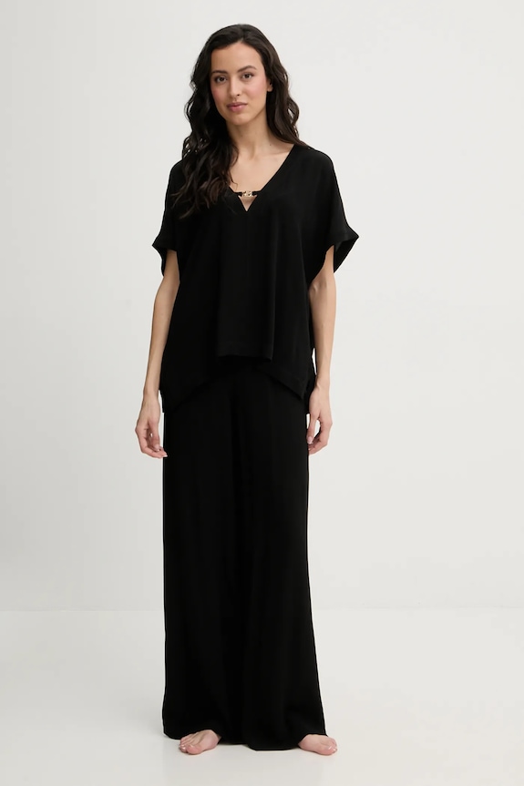 Bluza za plažu BOSS Double B Top 50557041 crna SS26
