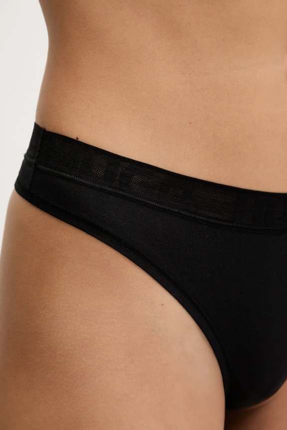Tangá HUGO MESH LOGO THONG čierna 50557141