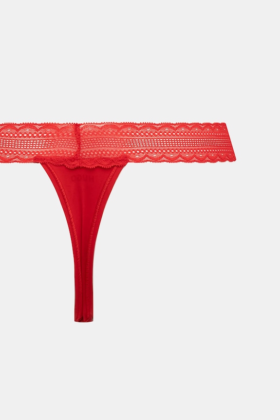 Tangá HUGO FIVE LACE STRING 5-pak červená 50557204
