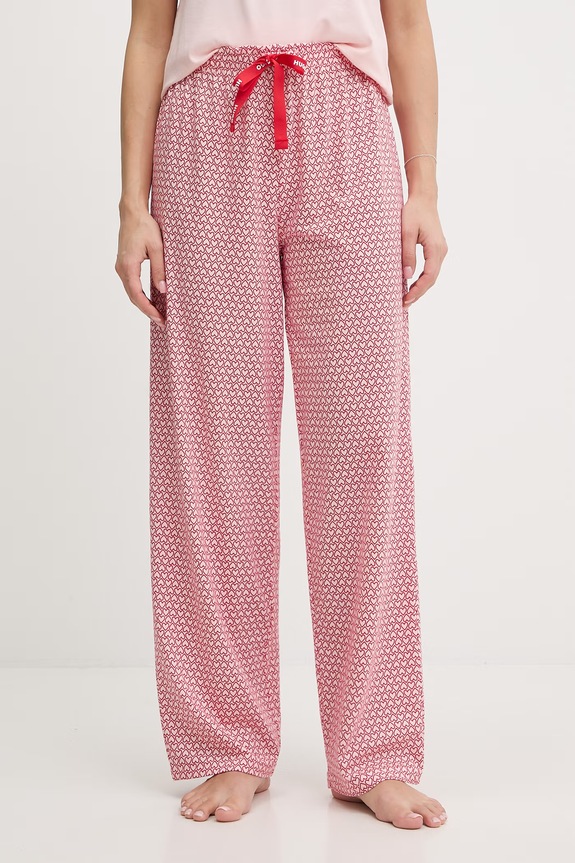 HUGO spodnie piżamowe CASUAL PANTS dzianina czerwony 50556937