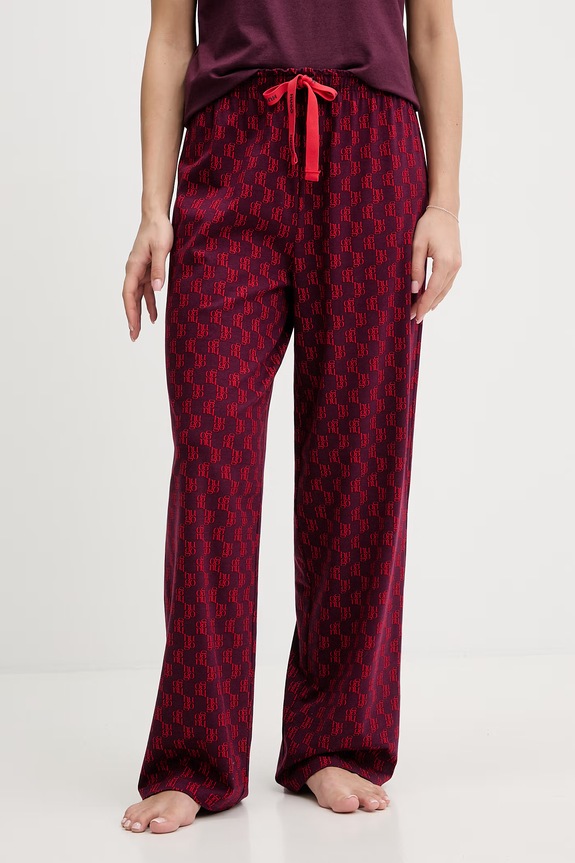 HUGO spodnie piżamowe CASUAL PANTS dzianina fioletowy 50556937