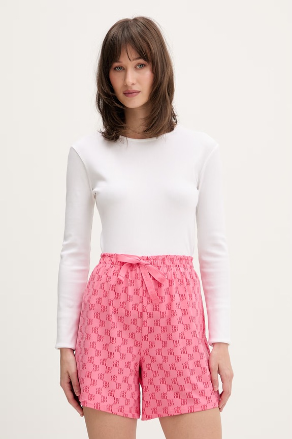 HUGO szorty piżamowe damskie z modalem CASUAL SHORTS 50556938 różowy SS26