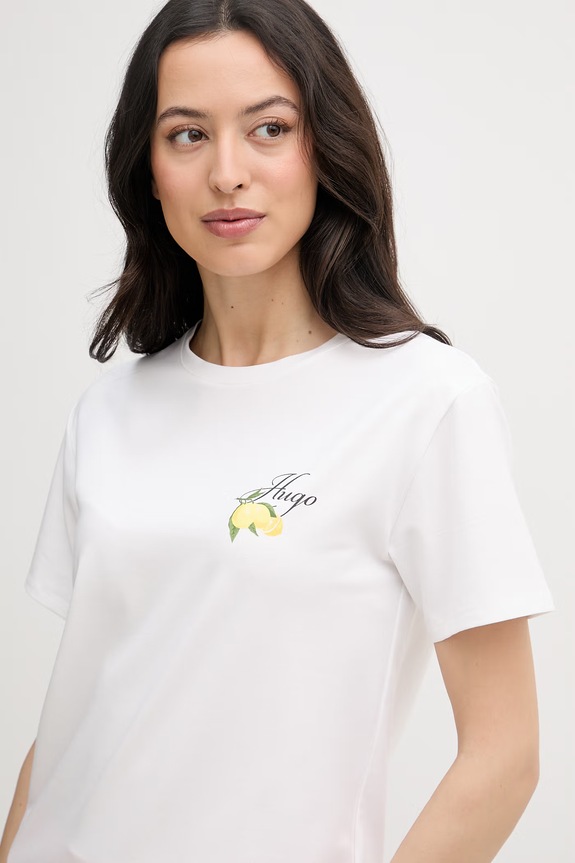 HUGO tričko dámske z modalom CASUAL T-SHIRT biela 50556981