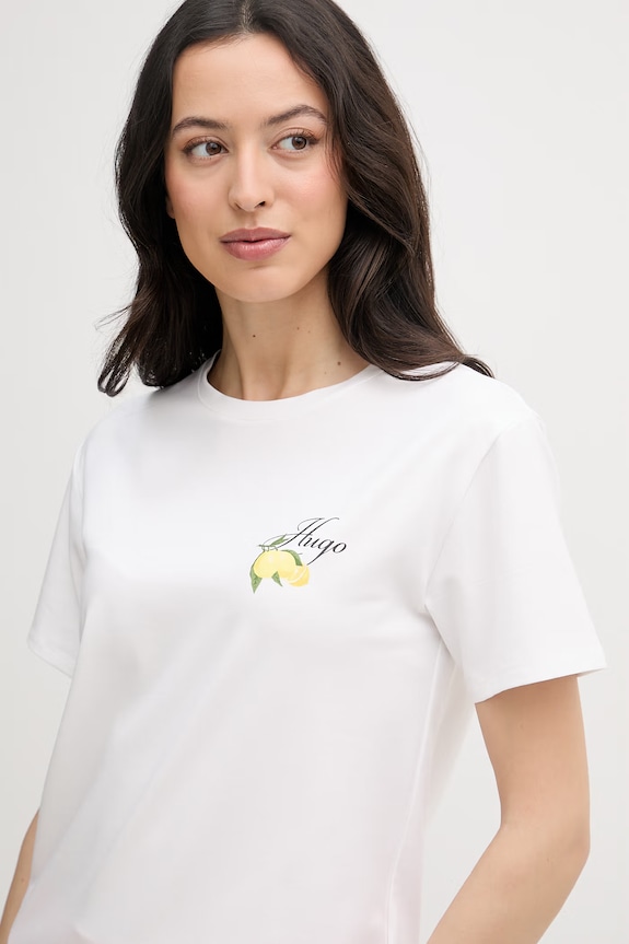 HUGO tričko dámske z modalom CASUAL T-SHIRT biela 50556981