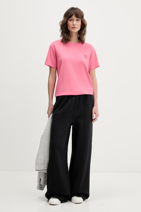 HUGO tričko dámske s modalom CASUAL T-SHIRT 50556981 ružová SS26