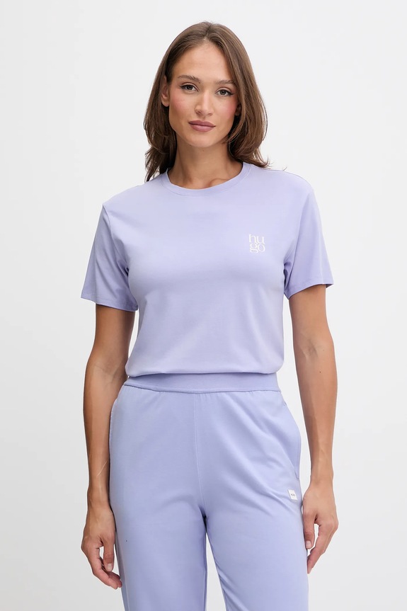 HUGO kratka majica ženska z modalom CASUAL T-SHIRT vijolična 50556981