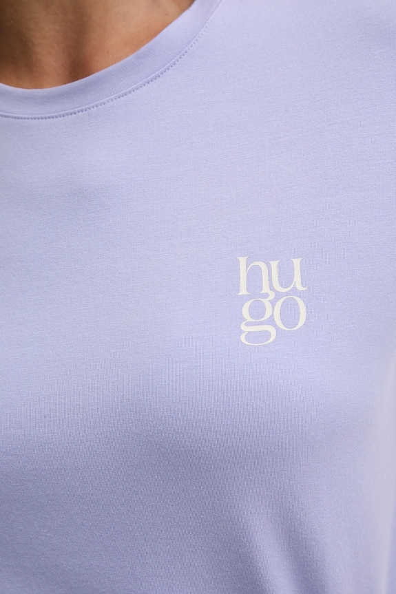 HUGO kratka majica ženska z modalom CASUAL T-SHIRT 50556981 vijolična