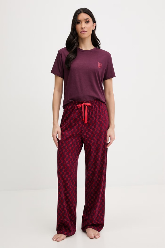 HUGO tricou de damă cu modal CASUAL T-SHIRT 50556981 violet SS26