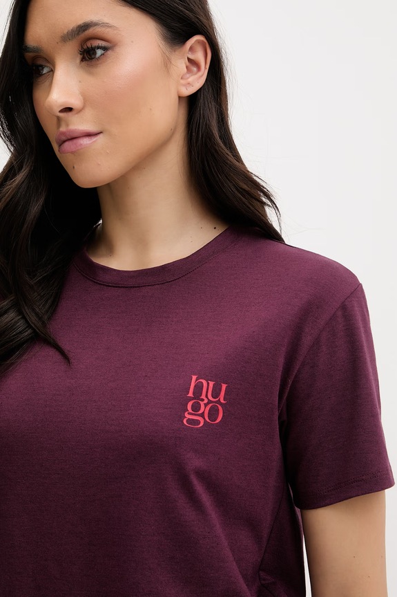 HUGO tricou de damă cu modal CASUAL T-SHIRT violet 50556981