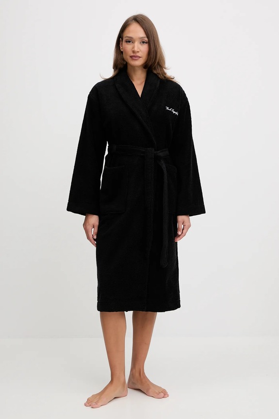 Karl Lagerfeld szlafrok HOTEL KARL tkanina czarny B1W45017