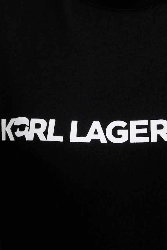 Βαμβακερές πιτζάμες Karl Lagerfeld IKON B1W45004 μαύρο