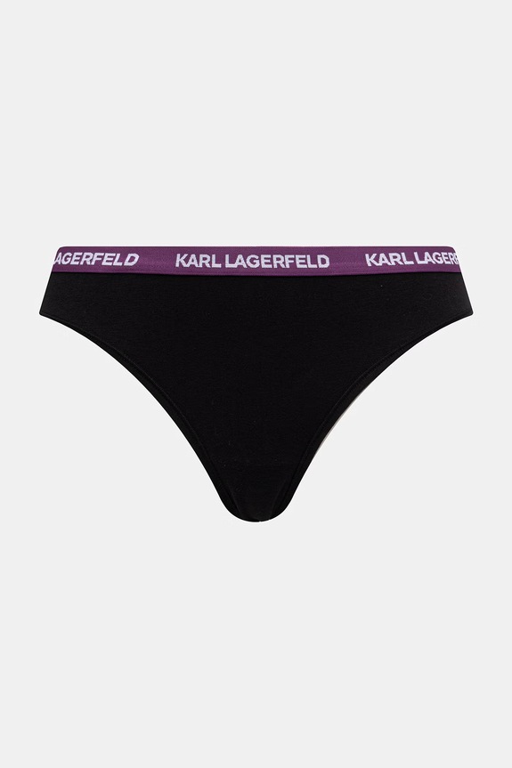 Odjeća Karl Lagerfeld tange za žene od pamuka s elastanom 3-pack B1W47015 crna