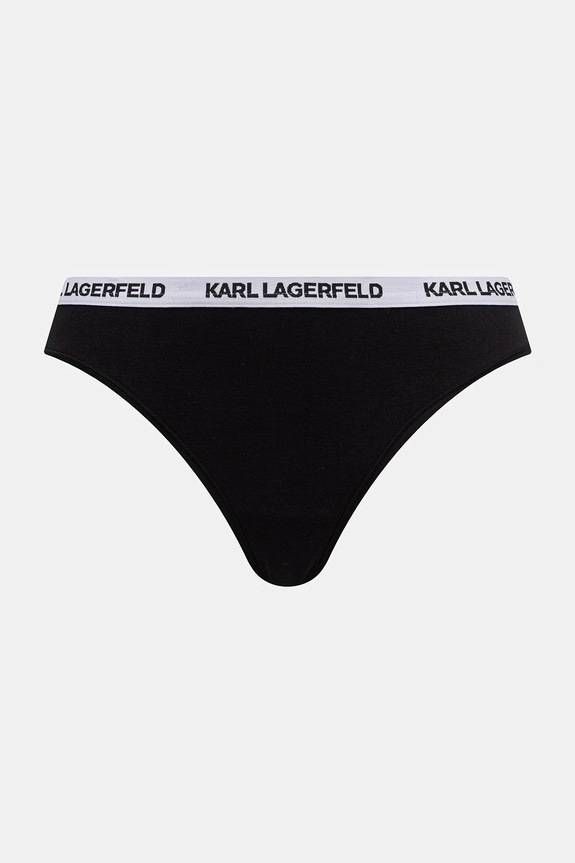 Karl Lagerfeld tange za žene od pamuka s elastanom 3-pack crna B1W47015