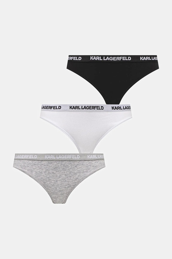 Karl Lagerfeld Chiloți de damă din bumbac cu elastan pachet de 3 uni alb B1W47033